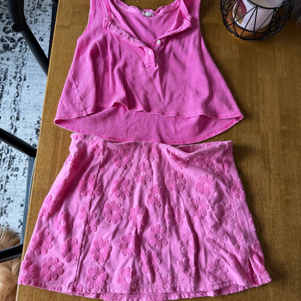 Aerie Hot Pink Skort Set Sz M